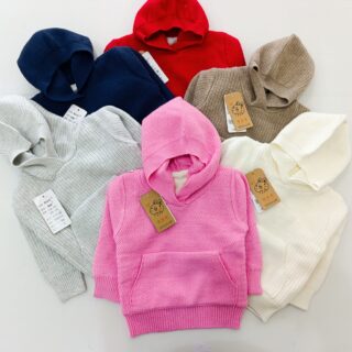 Warm Hooded Organic Cotton Baby Sweater