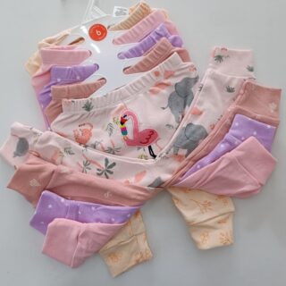 Multicolor Cotton Baby Girl Pants 5 Pack