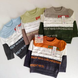 Infant Unisex Round Neck Long Sleeve Stretch Warm Knit Pullover Sweater