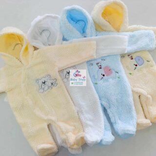 Baby Fleece Hooded Romper with Footies – Newborn Winter Jumpsuit