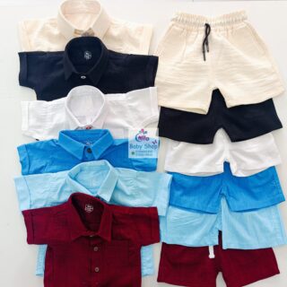 Fashion 2 Piece Outfit Baby Boy Summer Set Short Sleeve Shirt & Pants