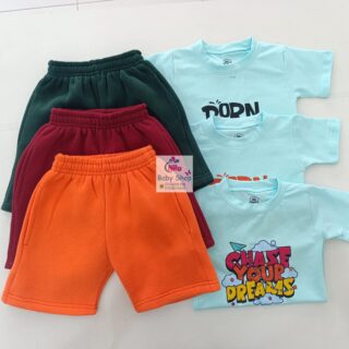 Unisex Baby T-Shirt & Shorts Set – Soft Cotton Summer Outfit, Multi-Color