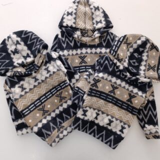 Kids Unisex Nordic Pattern Sherpa Fleece Hoodie | Soft Warm Winter Pullover