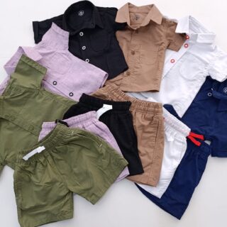 Fashion 2 Piece Outfit Baby Boy Summer Set Short Sleeve Shirt & Pants