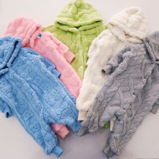 Baby Fleece Hooded Romper | Soft Plush Winter Onesie