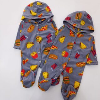 Baby Fleece Hooded Sleepsuit – Soft Footed Romper for Newborns & Infants